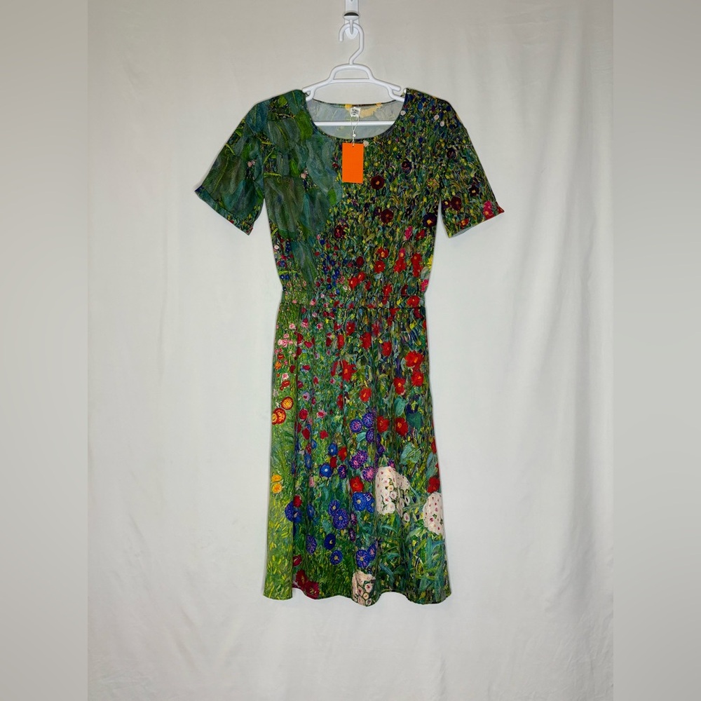 NWT Vibrant Green Floral Midi Dress
